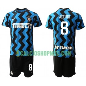 Inter Milan Matias Vecino 8 Bambino Maglia Prima 2020/2021 Manica Corta (+ Pantaloncini)